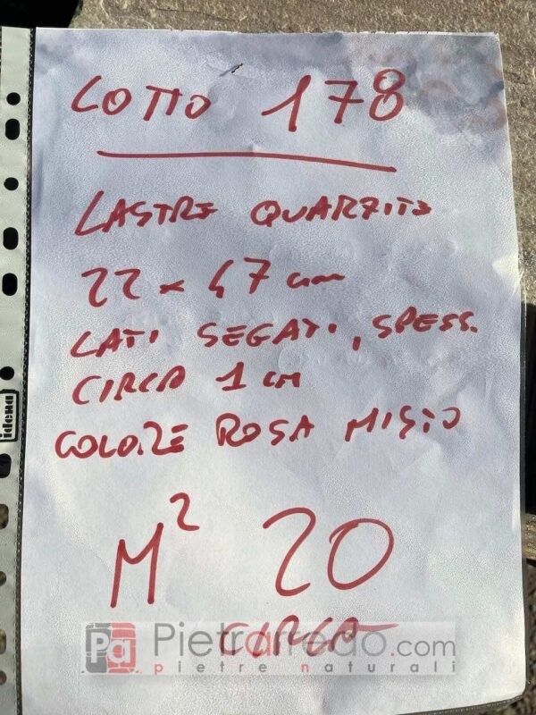 Offerta prezzo lotto pietra quarzite brasiliana piastrelle rosa lati segati pietrarredo italy