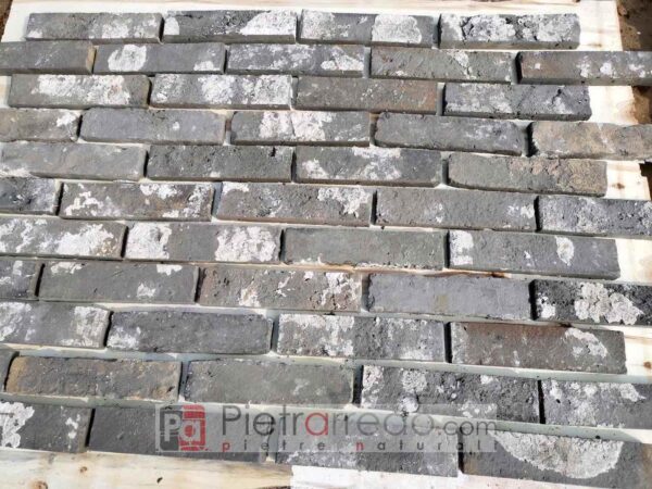 offerta mattoni grigi segati da incollare london brick pietrarredo rustici prezzo costo parete facciata rivestimento
