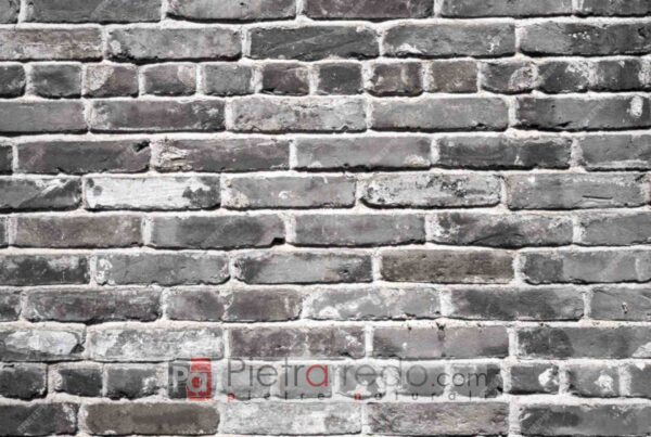 parete mattoni in cotto london brick grey grigio stile inghilterra pietrarredo prezzi parete industriale per negozzi