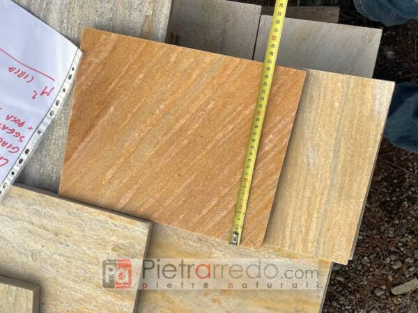 stock warehouse outdoor flooring in brazil yellow quartzite sides sawn roman scottish price pietrarredo milan discount