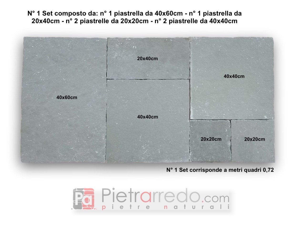 esempio di pattern pavimento in pietra kota blue anticata piatrelle prezzo pietrarredo