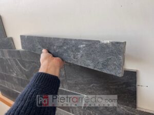 offerta listelli singoli in quarzite nera pietra naturale per pareti e facciate pietrarredo prezzo 6 8 14 cm