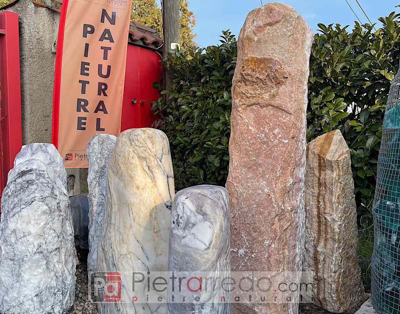 punte monoliti in sasso pietra scalpellinati offerte a mano prezzi offerte pietrarredo stone garden