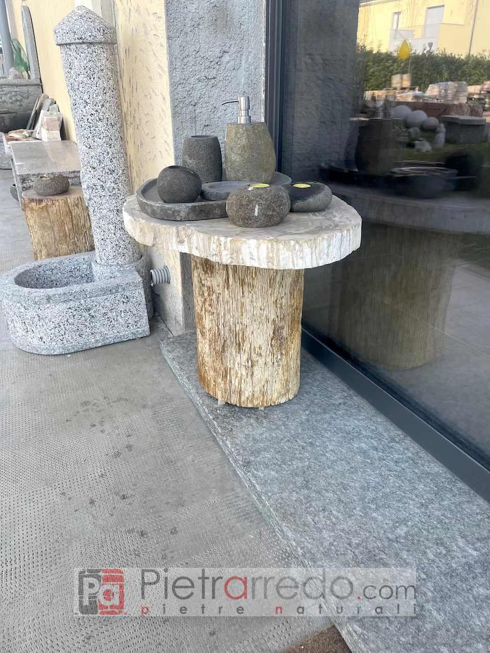 Prix ​​des dalles en bois fossilisé pétrifié table de base pietrarredo on sale