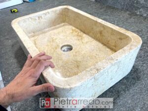 fregaderos fregaderos de mármol piedra rectangular travertino pietrarredo milán coste sale