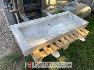 large bathroom sink in pietrarredo marble discount price onsale rectangular offers sconto