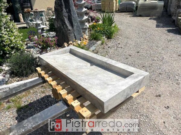lavandino da bagno lungo rettangolare grande in marmo pietra naturale prezzo pietrarredo costo italia