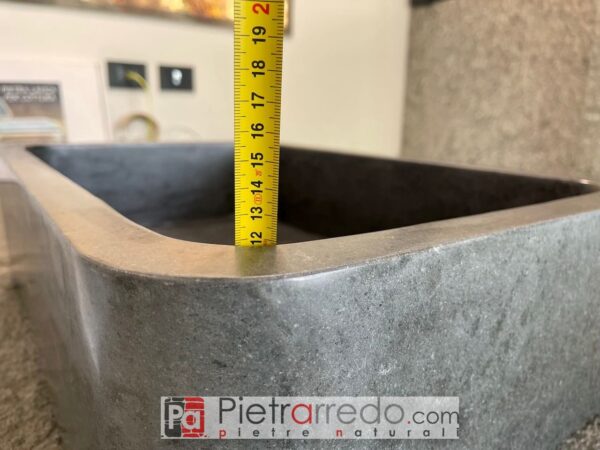 offerta lavandine lavello da bagno in pietra grigio rettangolare prezzo pietrarredo 40 60