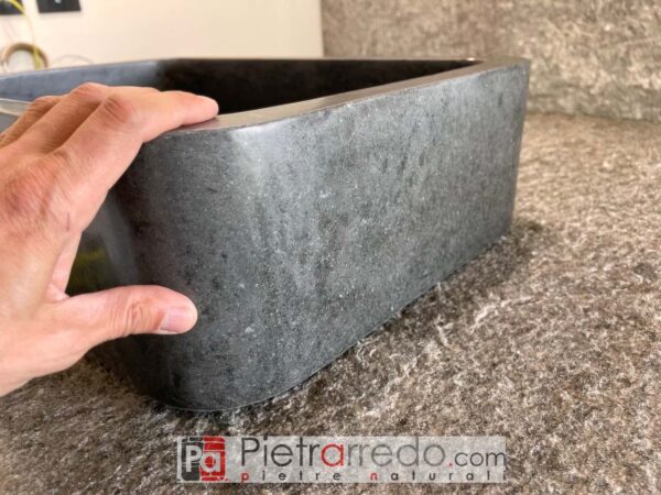 rectangular gray black stone washbasin 40 x 60cm prices offers natural onsale pietrarredo bathroom price cost