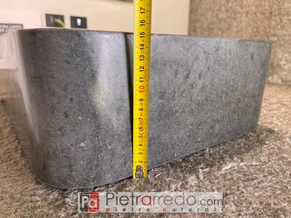 rectangular gray black stone washbasin 40 x 60cm prices offers natural onsale pietrarredo bathroom price cost Italian Style