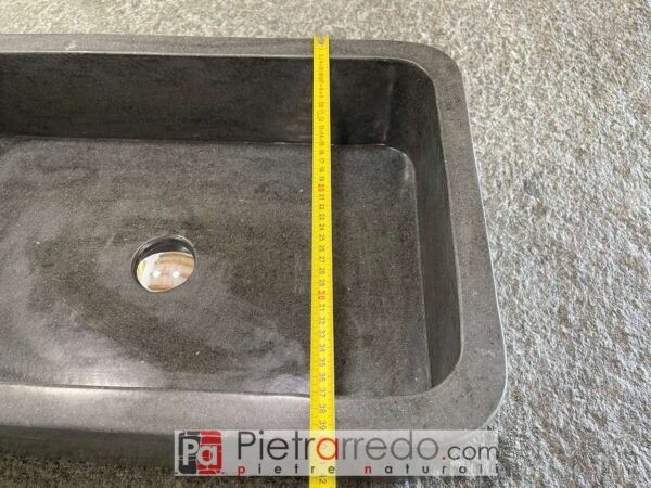 rectangular gray black stone washbasin 40 x 60cm prices offers natural onsale pietrarredo bathroom price cost italy