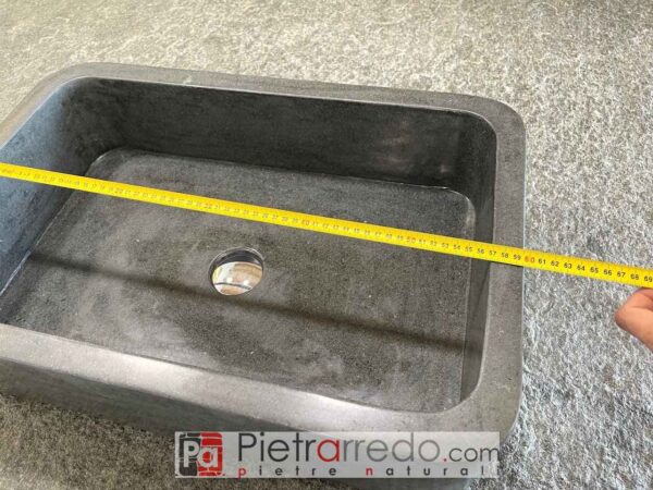 rectangular gray black stone washbasin 40 x 60cm prices offers natural onsale pietrarredo bathroom price cost onsale
