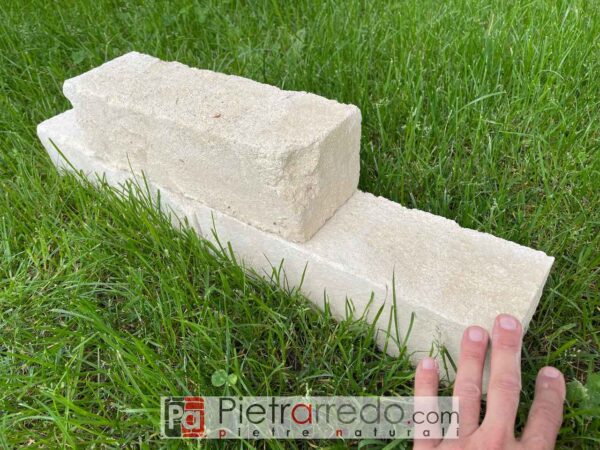 Hellweißer apulischer Tuffsteinblock für Gartenmöbel, Rabatten, Blumenbeete, Wände, Preise, Angebote, Kosten für Pietrarredo Mailand Parabiago