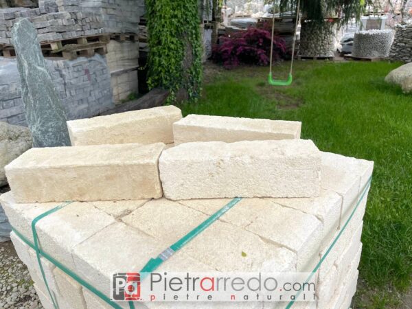 blocchetto tufo pugliese chiaro bianco per arredo giardino bordure aiuole muretti prezzi offerte costo pietrarredo milano Parabiago stone garden