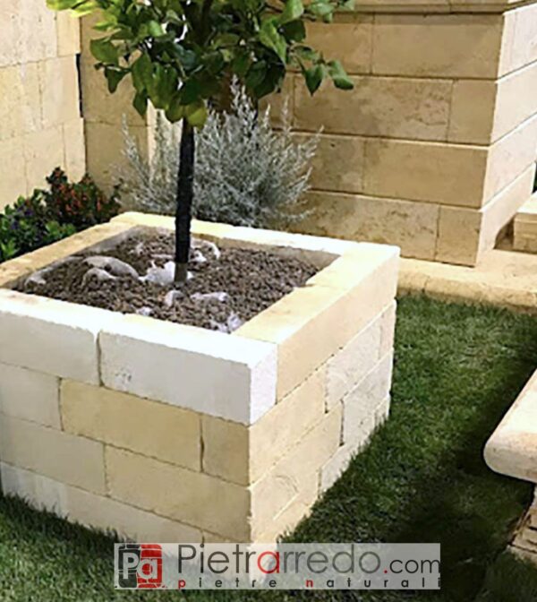 offerta blocchi blocchetti mattoni in tufo pietra di canosa beige marrone prezzo per aiuole prati giardini