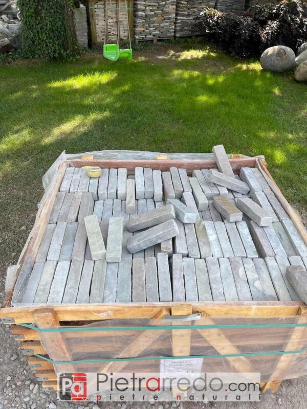 Mixed color sandstone brick blocks for borders flower beds and garden furniture price pietrarredo milan