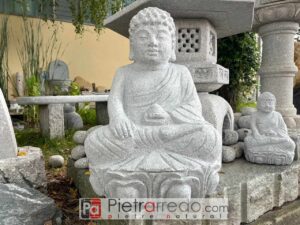 Buddha Siddharta fatto a mano in granito fatto a mano per templi arredo giardino zen giapponese prezzo pietrarredo