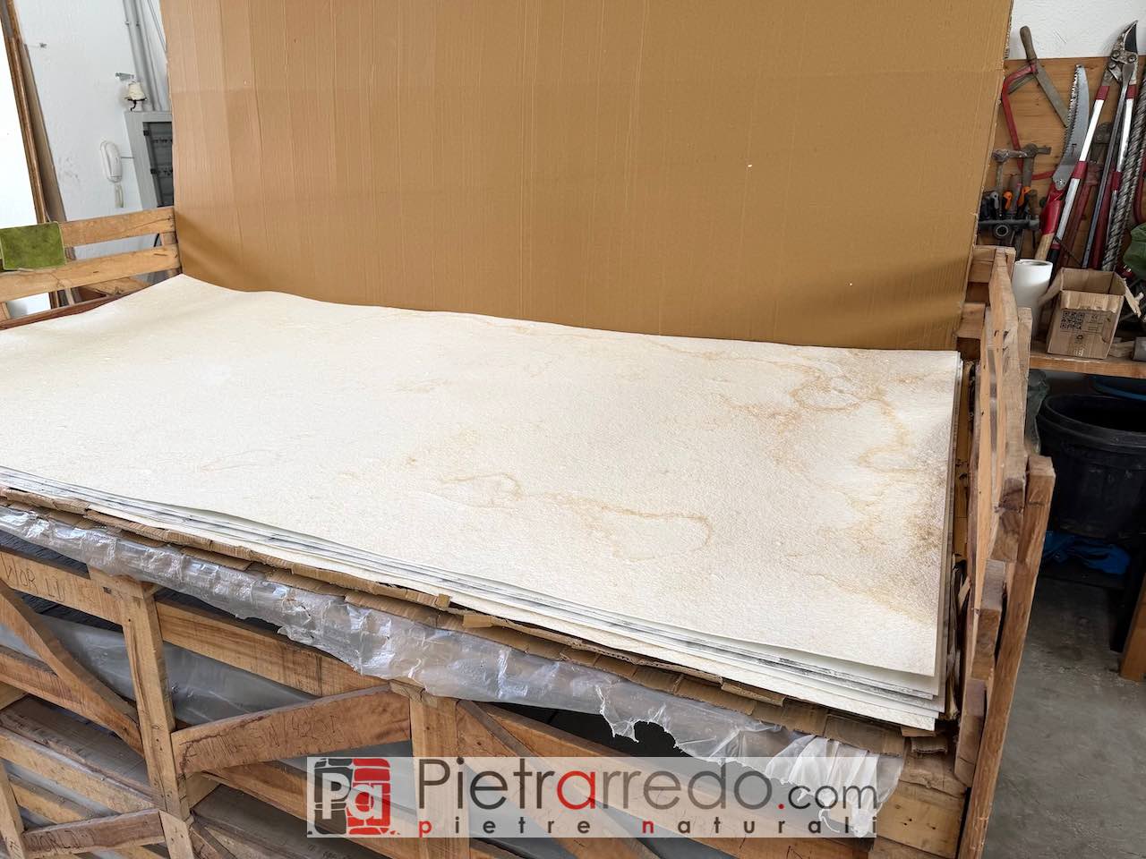 Rivestimento in pietra ” FOGLIO ATLANTIC WHITE” 244 cm x 122 cm – FLEX